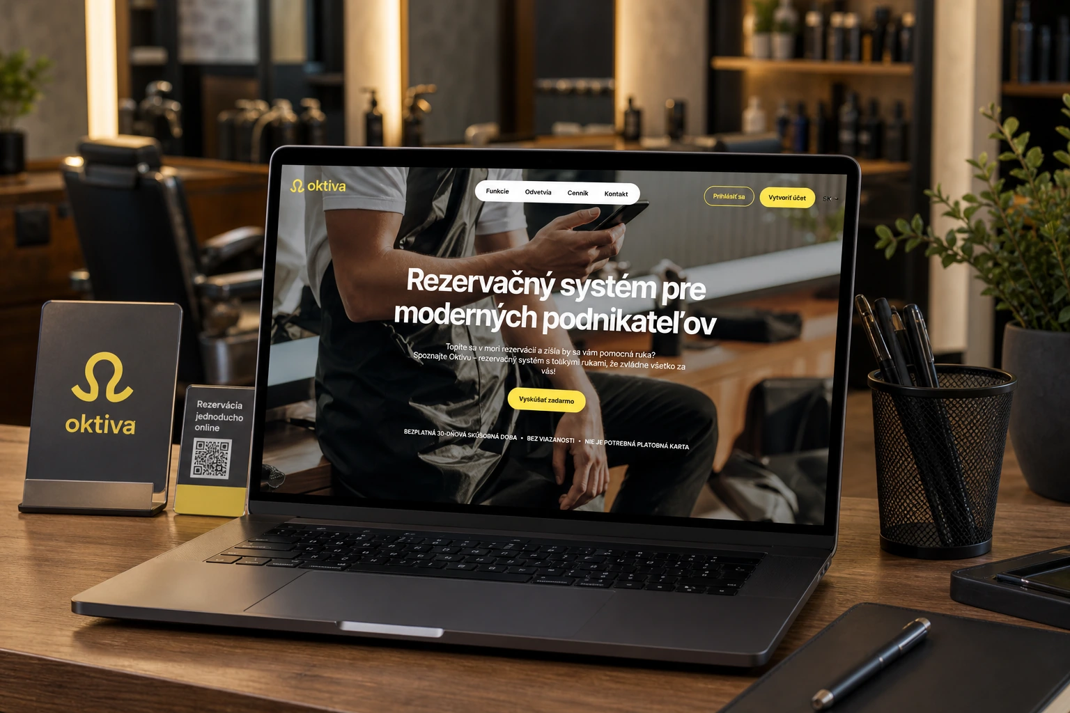 A presentation site for a booking system startup